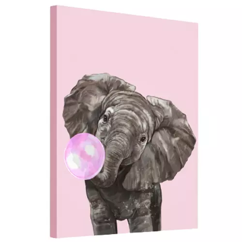 Elephant with bubble gum