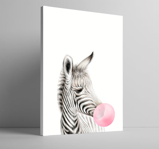 Zebra and bubble gum